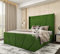THE VOGUE Interiors Winged Bed Frame | Plush Velvet Bed With Storage | Ottoman Storage Bed Frame | upholstered bed frame (Green Plush Velvet, 6FT SUPER KING)