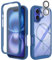 Leedia Handyhülle Kompatibel mit iPhone 16 Magsafe Hülle 360 Grad mit Eingebautem Schutzfolie Kameraschutz Stoßfest Schutzhülle Magnetisch Magnetisch Klar Case für iPhone 16 6,1 Blau