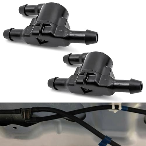 Sephile 2 PCS Car Wiper Check Valve, 1.68 x 0.83 Three-way Design Windshield Washer Wiper Check Valve, Replacement OEM Number 8532128020 Connection Accessories, Compatible with Lexus (Black)