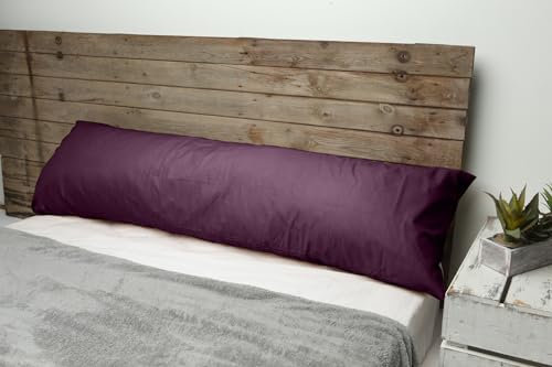 HEIMTEX Langes Seitenschläferkissen - 5ft Körperkissen mit Atmungsaktivem Mikrofaserbezug, Weiche und Feste Unterstützung für Schwangerschaft und Stillzeit (Pflaume)