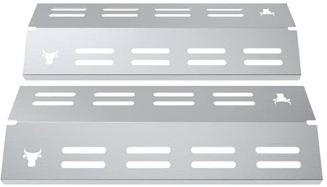 tuning-art GA36 Gasgrill Brennerabdeckung Edelstahl kompatibel mit Enders San Diego 2 Gasgrills | Brennerschutz | Passgenau, Farbe:2er Set Matt Bulle
