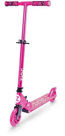 Zinc Identity Zusammenklappbarer Roller mit Zwei Rädern, Pink, leuchtende LED-Räder, zusammenklappbare Griffe, rutschfestes Deck, höhenverstellbar, für Kinder ab 3 Jahren, tolle Geschenkidee