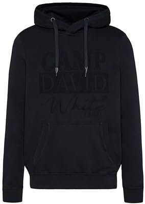 Camp David Herren Hoodie mit tonigem Logo Artwork Blue Navy 4XL