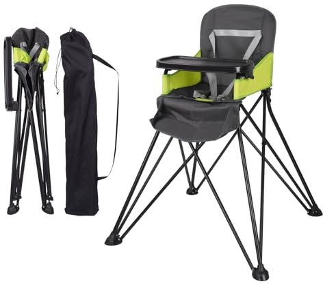 Sinbide Hochstuhl，Kinderhochstuhl mit Sicherheitsgurt，Geeignet von 6 bis 36 Monaten bis zu 15 kg Kapazität，Mitwachsend， zusammenfaltbar，Abnehmbare Platte und Bügel，Leicht zu tragen，Grau