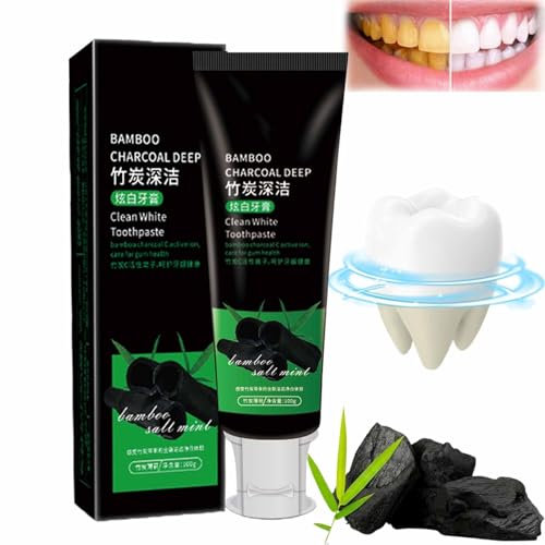 Activated Carbon Deep Cleaning Toothpaste,Activated Bamboo Charcoal Toothpaste, Fresh Breath and Teeth Stain Removing,Teeth Whitening Toothpaste,Charcoal Whitening Toothpaste (1pcs)