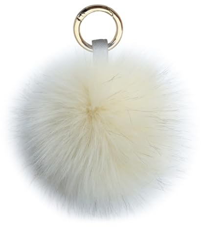 Xsclpomddy Pom Pom Schlüsselbund künstliche weiche Fuchspelz Taschenanhänger Ball Schlüsselanhänger für Handtasche Dekoration