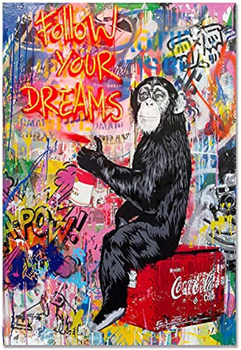 Puzzle 1000 Teile Banksy Street Graffiti Collage Monkey Poster Papier für Erwachsene Kinder Spiele Lernspielzeug 50x70CM