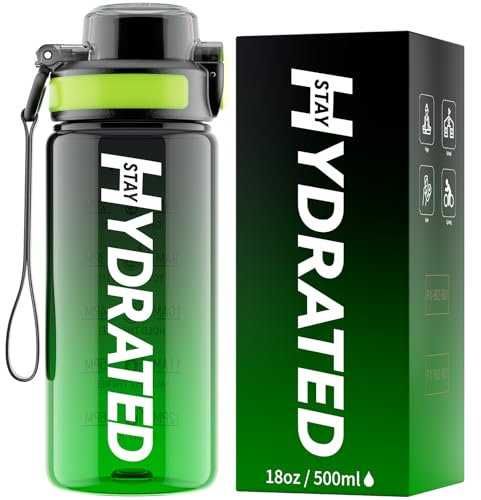 Mevoly Trinkflasche Kinder 500ML, Wasserflasche BPA-Frei aus Tritan, Trinkflasche Sport Auslaufsicher mit Zeitmarkierung, Sportflasche für Schule, Oudoor Sport