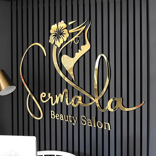 GUANKE Custom Acrylic Business Sign - Laser Cut 3D Wall Sign for Beauty Salon, Office, Reception, Company, Retail Outlets
