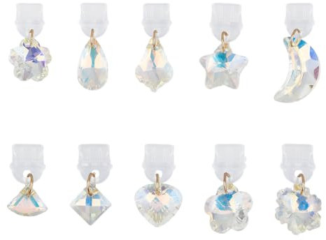 OLYCRAFT 10 Stück Staubschutzstöpsel Für USB Anschluss Typ C Mit Glasanhängern 2~3cm Transparenter ab Aurora Anhänger Mobile Staubschutzstöpsel Staubstecker Handy Anhänger Staubschutzstecker Anhänger