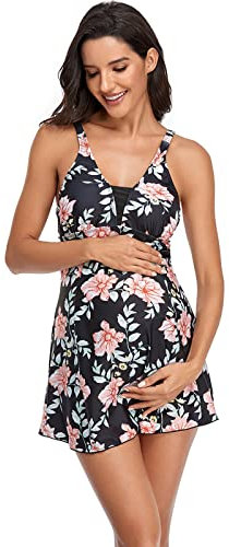 Maillot de Bain Femme Deux Pièces Maternité Élégant Ruched Réglable Tankini 2 Pièces Grossesse Enceintes Grande Taille Triangle Bas de Bikini de Plage Maillots de Bain Pas Cher
