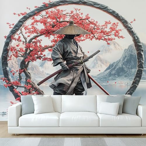 Générique Papier Peint Panoramique Samouraï Japonais, Papier Peint Japon Bushido Asiatique Oriental, Fresque Murale, Decoration Chambre Salon, 310 x 250 cm