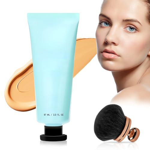 Tattoo Abdeckung Creme mit Make up Pinsel, All Over Complexion Perfector, Concealer Anhaltende Wasserfest Body Coverage Perfector Lang für Einen Ebenmäßigen Hautton Und Leichte (1Pcs Light)