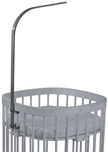 tweeto® Himmelstange aus Buche massiv – Zubehör Babybett/Kinderbett – Baldachinhalter Holz – Werkzeugfreie Montage – FSC-Zertifiziert (Grau)