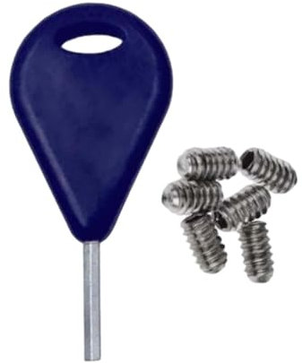 MagiDeal Surfboard Fin Schlüssel Set, 53 mm Schraubenschlüssel mit 6 Schrauben, Metall Finnen Werkzeug für Surfbretter, Dunkelblau