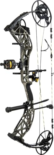 Bear Adapt 2 HP RTH Compound Bow – Ready-to-Hunt with Trophy Ridge Accessories: Fatal 4-Pin Sight, Whisker Biscuit V Rest with IMS, Snubnose Stabilizer, 5-Spot Quiver, Peep Sight & Wrist Sling, Smooth