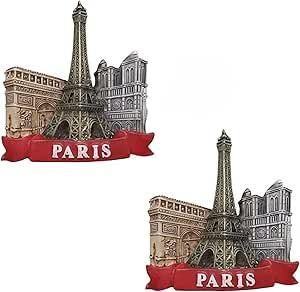 2Pcs Paris France 3D Tower Refrigerator Magnet Tourist Souvenirs, Resin Magnetic Stickers Fridge Magnet Home and Kitchen Decoration Kitchen Accessories