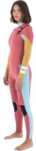 Hurley 2025 Advant Neoprenanzug für Damen, 3/2 mm Brust-Reißverschluss, Korallenrot