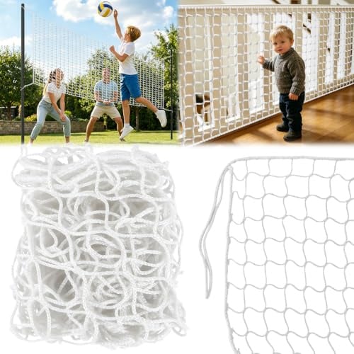 YIYICO Rete di Sicurezza in Corda Rete Anticaduta per Bambini 2x3m Bianco Rete di Protezione per Letto a Castello Rete di Recinzione Senza Nodi per Balcone Ringhiera per Scale