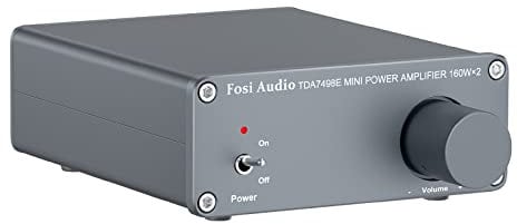 Fosi Audio TDA7498E 2 Channel Stereo Audio Amplifier Receiver Mini Hi-Fi Class D Integrated Amp for Speakers 160W x 2 + 24V UK Power Supply