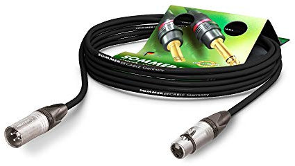 Sommer Cable Microphone Stage 22 Highflex équipé XLR 3 points male Neutrik NC3MXX / XLR 3 points femelle Neutrik NC3FXX, livré avec attache scratch, Noir (10m) Made in Germany by Sommer Cable
