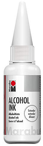 Marabu 12160059810 - Alcohol Ink Extender 20 ml, zum Mischen, Aufhellen und wieder Ablösen, als Trocknungsverzögerer, für nicht saugende Untergründe, beschichtetes Spezialpapier, Metall, Keramik, Glas