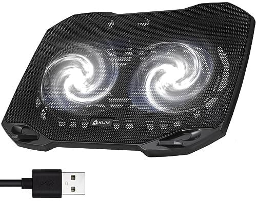 KLIM Pro - Der Kühler für Profis - Laptop PC Support - Einfach zu transportieren - 10 bis 15,6 - Zusätzlicher USB-Port - Neue - Schwarz