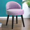 Fetik Velvet Dressing Stool Low Back Padded Dressing Table Chair 26D High density Makeup Vanity Seat with Wood Legs For Guest Room Bedroom (Purple)