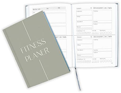 Fitness Planer A5 Hardcover 6 Monate Fitnessplaner Workout Planer Trainingstagebuch Ernährungsplaner