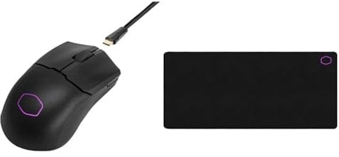 Cooler Master MM712 RGB-LED Mouse da Gioco Wireless Ibrido Ultraleggero 59g MP511 XL Gaming Mouse Pad, Tappetino Premium Ottimizzato per la Precisione con Tessuto CORDURA Resistente