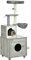 PawHut Cat Litter Box Enclosure, with Cat House, Bed, Scratching Posts, Platform