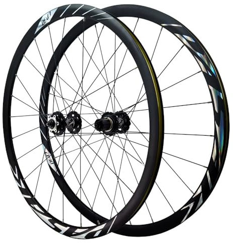 Radsatz 700C Steckachse Rennrad Laufradsatz Scheibenbremse 8 9 10 11 12 Gang Kassettenlagernaben 24H 30MM Felgen Aluminiumlegierung (Color : Black, Size : Thru Axle A)