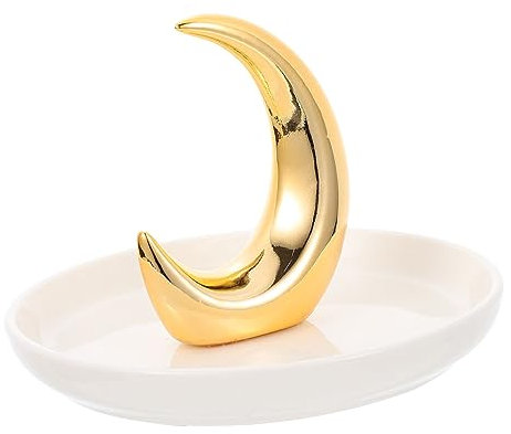 VALICLUD 1 Pc Plateau à Bijoux Lune plat porte-bijoux plateau carré ornement de lune presentoir bracelet présentoir bracelet anneau plat à bijoux plateau à bijoux en céramique blanche