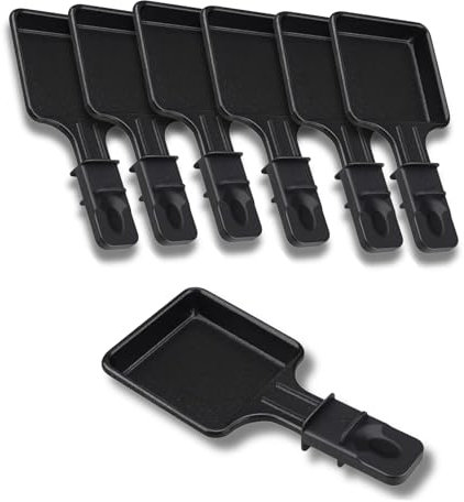 SOS Accessoire Non Stick Raclette Pans | Set of 1 to 12 | Mini Square Squeegee | Compatible with Tefal Raclette | Ergonomic Design and Easy to Clean
