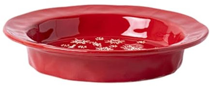 F Fityle Set di Stoviglie in Ceramica per Natale, Ideale per Riunioni Familiari, Piatto Rosso