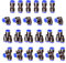 HAXIHA 24 Pezzi Connettore Pneumatico 10mm OD Raccordi a Pressione Kit Raccordi Pneumatici, OD 10mm Raccordi Rapidi Aria Compressa 6 Gomiti /6 Rettilinei /6 Divisori/6 Tee Blu