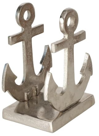 ReWu Serviettenhalter Anker aus Metall Maritim Serviettenspender Küchenzubehör Tischdekoration Barzubehör Serviettenständer 10 x 8 x 14 cm