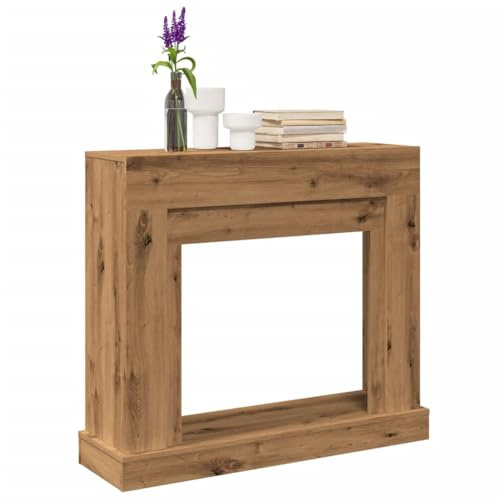 Gecheer Cornice per Camino, Design Funzionale con Ripiano e Compatibilità LED 100x30x87,5 cm in Truciolato per Soggiorno e Salotto