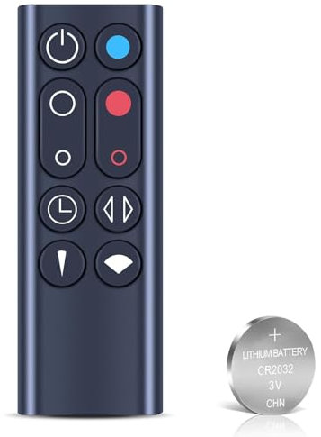 Replacement Remote Control for Dyson AM09 Hot + Cool Heater Tower Fan - with Battery, Without Magnetic Function, Black