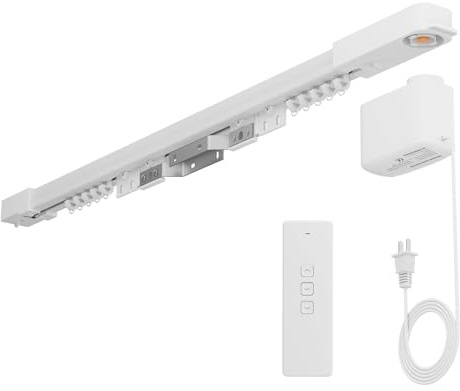 Olide DIY Wifi Smart Automatic Curtain Motor Track System,Compact Automatic curtains motor,automatic blinds tracks, length can be customized (3.2m track)