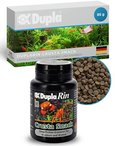 Dupla DuplaRin Crusta Snack I 85 g I Nourriture en granulés pour crabes et crabes I Nourriture principale avec poisson, crustacés, légumes, spiruline et algues I Favorise la croissance, la vitalité et