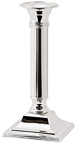 Brillibrum Design Kerzenleuchter 19 cm edel versilbert anlaufgeschützt personalisiert Kerzenhalter Silber modern für Stabkerzen mit Wunschgravur