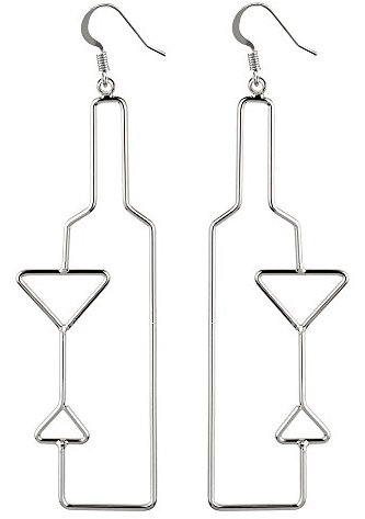 Drop Earring Wire Martini Glass Made With Tin Alloy by JOE COOL