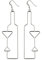 Drop Earring Wire Martini Glass Made With Tin Alloy by JOE COOL