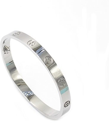 Sefilko Luxus-Armreif/Armband Damen Herren, vergoldeter Edelstahl, schlichter Stil, Edelstahl