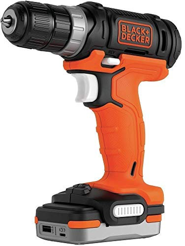 BLACK+DECKER BDCDD12S1, Taladro Atornillador 12 V 550 rpm, Portabrocas 10 mm