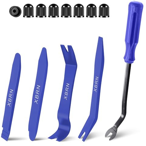 XBRN Auto Trim Removal Tool Kit,13 Pcs Car Panel Door Window Tools Kit,Auto Clip Fastener Remover Pry Tool Set Blue
