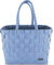 normani Einkaufstasche geflochten mit Henkeln - Tragetasche extra robust Farbe Light Blue