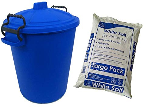 KetoPlastics 50L coloured grit bin with 10kg white rock salt (BLUE)