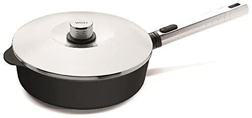 Woll Diamond XR logic - Sartén alta con tapa (7 cm de alto, mango de acero inoxidable y tapa de acero inoxidable) 24 cm